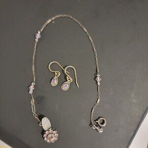 VTG - Amethyst Liz Paiacios S.F.  Earrings & Ankle Bracelet Set. Excellent Cond!